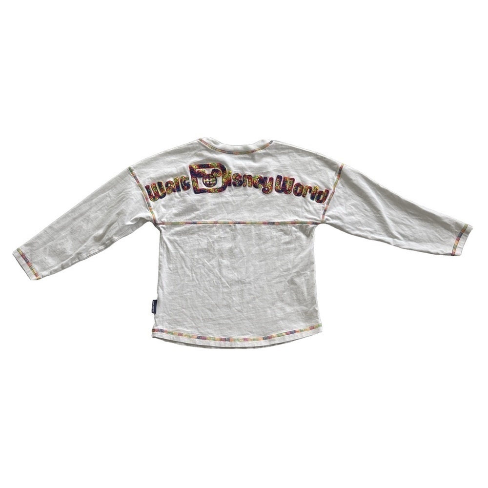 Walt Disney Parks Minnie Mouse shirt spirit jersey rainbow embroidered girl M
